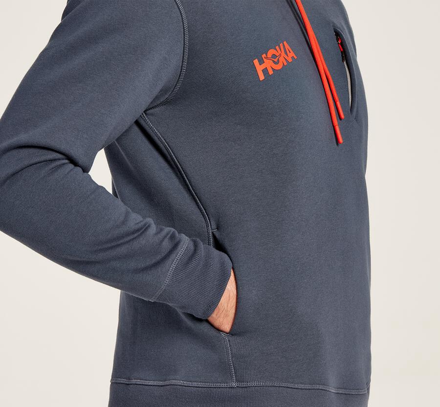 Hoka One One Hoodie Heren - Performance - Blauw - UY6845931